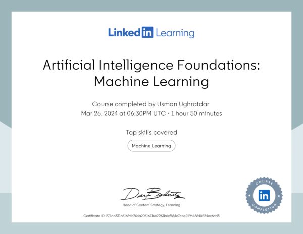 Artificial Intelligence Foundations Machine Learning
