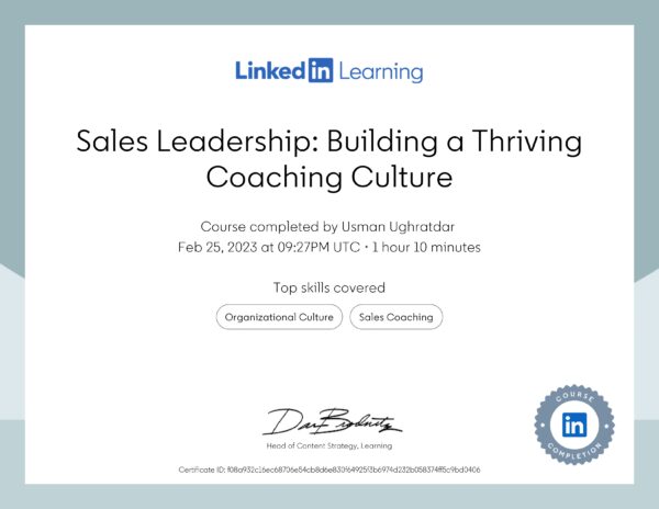 Sales Leadership Building a Thriving Coaching Culture